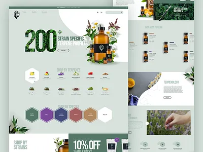 Organic Terpenes eCommerce colorful ecommerce green leaves marijuana minty natural nature plants pot terpene terpenes ui user experience user interface design ux web design website