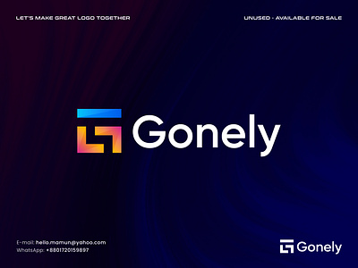 Gonely - Abstract Letter G Logo Design blockchain branding crypto design ecommerce futuristic gradient letter letter g lettering logo logo designer logomark modern monogram power simple logo technology