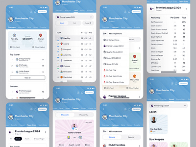 Sports App - Club's Profile club profile app football football app football live score app live score app sports app ui design