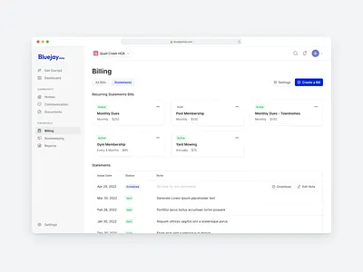 Billing Preferences clean grid list minimal saas startup table tailwind white