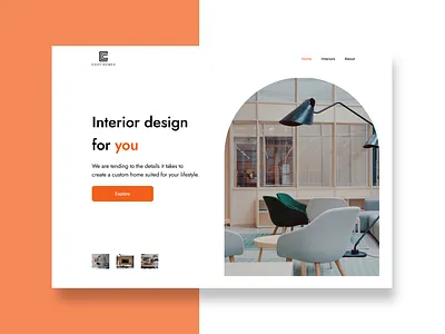 Interior Design Page branding design ui ux