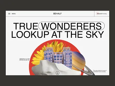 Behalf. big clean concept design minimal minimalist style typography ui ux web design