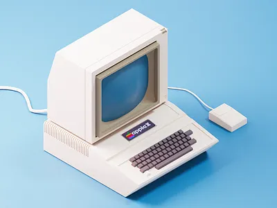 Apple II 3d 3d render apple apple ii blender computer emilioriosdesigns isometric lowpoly lowpoly tech old tech render