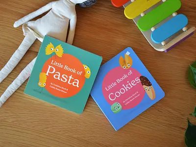 Little Books IRL! biscotti board book book design childrens book cookies fortune cookie illustration kids book lasagna lettering macaroni pasta spaghetti teaching kids
