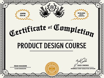 Dribbble's Product Design Certificate of Completion