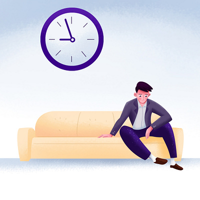 Patience - Time app character clock illustration patience sketch sofa time