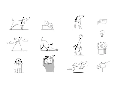 Bob - Dog Character branding charts dashboard dog email empty state flat ill flat illustration icons interface minimalistic ui user experience ux vector zero state