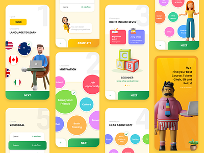Language Learning App app application design english language language learning app learn learning learning application ui ux web