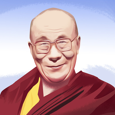 14th Dalai Lama app art character dalai lama drawing icon illustration sketch the 14th dalai lama ui