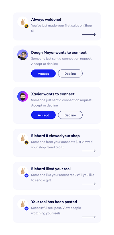 Notification tag for social media app design figma notification tag social app notification ui design