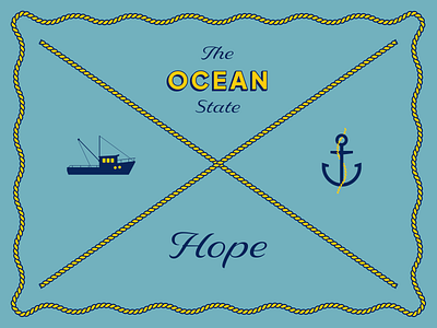 Rhode Island License Plate Redesign (details) anchor blue boat branding graphic design hope icons license plate nautical ocean state pattern rhode island rope yellow