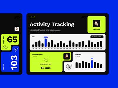 ActiveFit I Fitness SaaS App colors dashboard fitness fitness app health healthy app icon illustration lifestyle sport ui ux web app