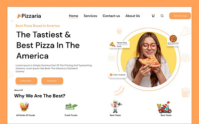Pizza Web Design 3d animation app branding design graphic design illustration logo logo design motion graphics typography ui ux vector web design
