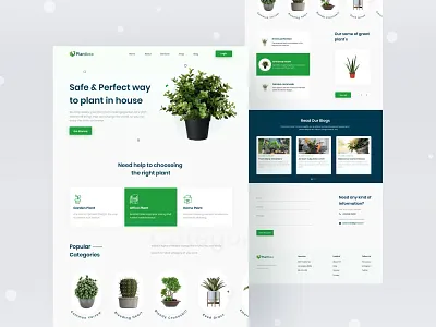 Plant Shop - Website Landing Page ecommerce garden website gardening homepage landing page nature plant care plant shop plant store planting plants app pot trendy design ui design ux design web design
