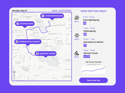 Travel Map app branding dailyui design figma graphic design illustration location logo map map design market seoul south korea touristic travel trip ui ux