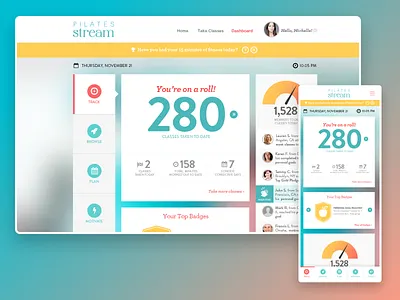 Pilates Stream fitness pilates product design ui d ux