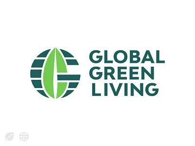 Global Green Living Logo branding flat logo globe logo graphic design green green energy green logo letter g logo logo design logo maker logo mark logodesign logotype minimalist logo organization round logo stationary sustainable versatile logo