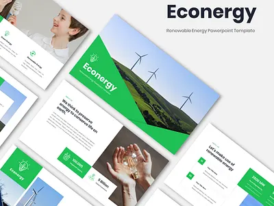 Econergy - Rennewable Energy Presentation Template graphic design wind turbine