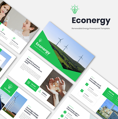 Econergy - Rennewable Energy Presentation Template graphic design wind turbine