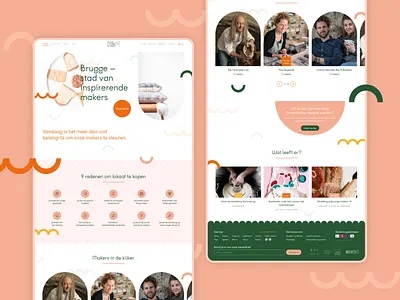 Handmade in Brugge Website & Webshop artisan belgium blue brugge craftsmanship ecommerce green handmade local orange pink shopping waves website yellow