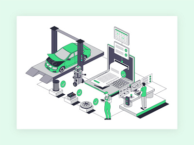 TecAlliance TecRMI - Service Book aftermarket automotive branding car clean data database design illustration isometric manufacturer part rebranding shop spare vector web