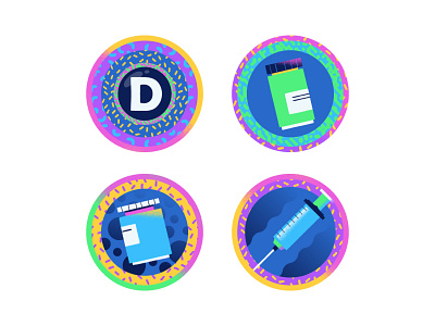 Youtuber Profile Icons branding design flat germ health healthcare icon illustration medical profile syringe texture vector youtube