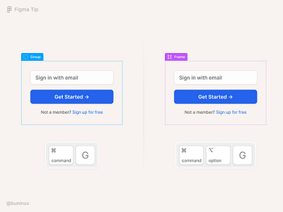 Combine elements into frames in Figma button components design design system design system tips form frames frames figma groups interface keyboard shortcut text field ui ui kit for figma ui tip ux ux tip