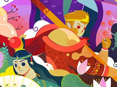 The stories of colourful stone Part I art branding colorful design graphic graphic design illustration jaye jayekang kang mythology pattern