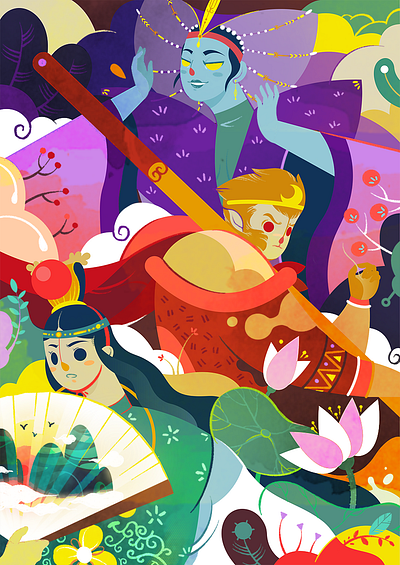 The stories of colourful stone Part I art branding colorful design graphic graphic design illustration jaye jayekang kang mythology pattern
