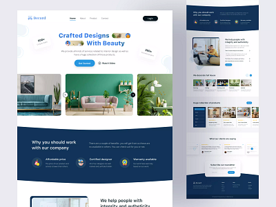 Interior Design Landing Page architecture bed room decor ecommerce furniture home decor home design home interior house interior interior design interior designer landing page living room minimal design trending design ui uxdesign wall art webdesign website