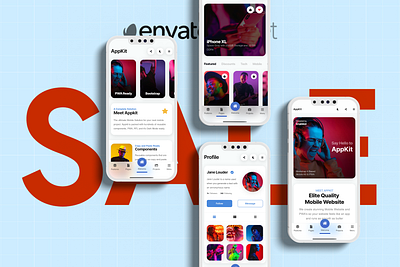 Mobile Kits & PWA Templates - 50% Discount android app app design creative assets creative assets discount discount envato market ios iphone mobile multipurpose multipurpose mobile kit offer pwa sale sidebar themeforest ui web app web app template