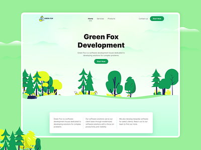 Green Fox - Landing Page Design animation branding graphic design ill illustration styleguide top ux ui designer ui vector