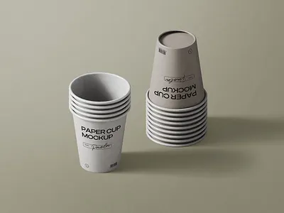 Scene With Paper Coffee Cup Mockups Isometric coffee