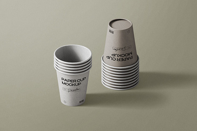 Scene With Paper Coffee Cup Mockups Isometric coffee