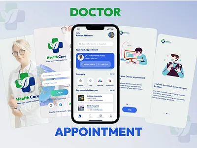 Doctor Appointment Mobile app adobexd appilcationdesign branding design doctorappointment figma graphic design illustration logo mobile app mobiledesign mockup ui uiux