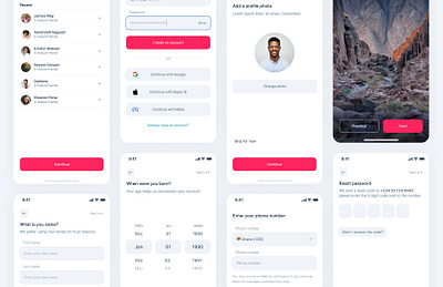 Authentication screens login product design sign up ui