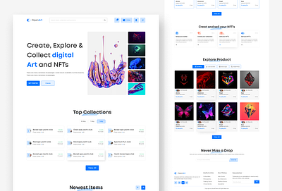 OpenArt - Monster NFT Marketplace Website art cryptoart design digital art ethereum graphic design illustation nft nft art nft design nft landingpage nft web nft website nftart ui ux web design web ui website design