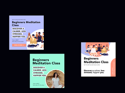 Facebook Ads design for an online meditation class branding design digital design graphic design illustration