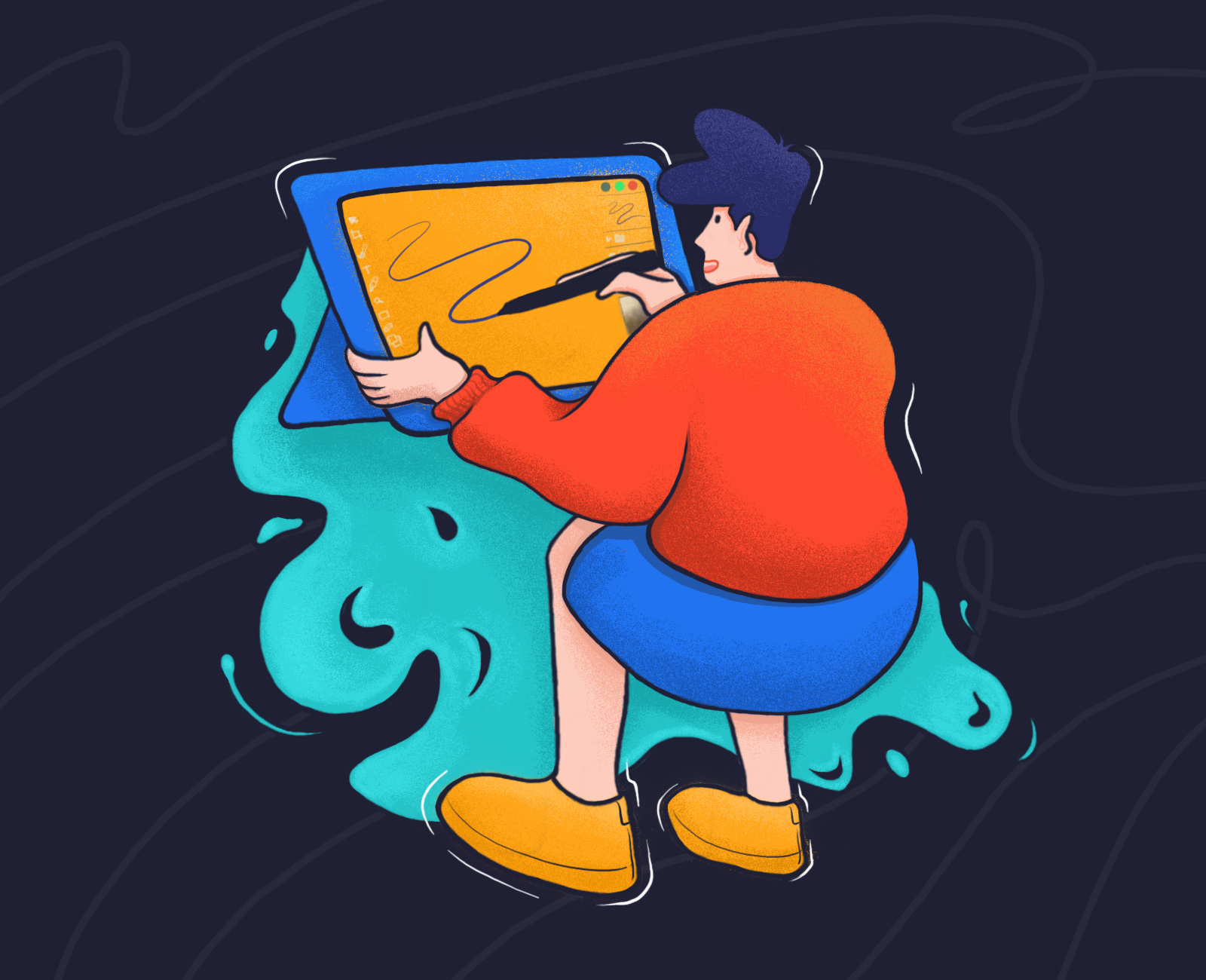 Illustration - Designer animation blue branding design designer drawing graphic design green homepage illustration illustrator job jobdesk motion graphics red ui ux vector work yellow