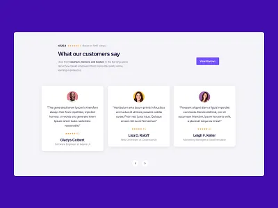 Testimonial Section Design clean creative design system landingpage modern testimoinal testimonials ui