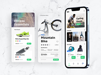 Sport Goods Store app design ui ux