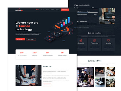 Website Design : Finance technology landing page UI/UX figma finance finance technology financial landing page fintech landing page landing page ui ui design uiux ux website website design xd design