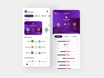 Live Score Football App app design football live live score mobile score soccer ui