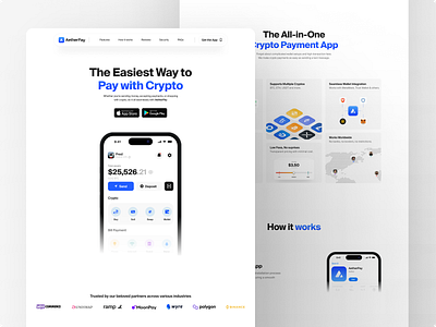 AetherPay-Landing Page app crypto finance fintech laning page ui ux