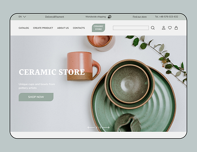E-commerce web design for Ceramic store design e commerce figma pottery ui ux