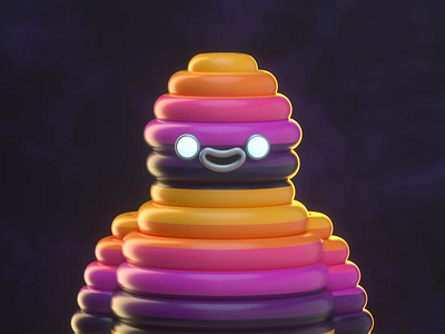 Donut monster 3d animation c4d character colors design donut friend illustration monster render