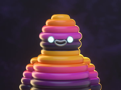 Donut monster 3d animation c4d character colors design donut friend illustration monster render