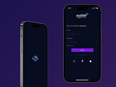 Audible Re Design amazon audible design logo mobile mobile app product design redesign ui user interface ux web design