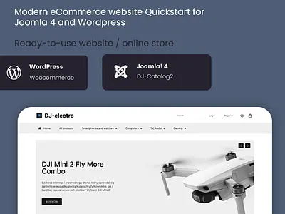 DJ-Electronics - eCommerce site quickstart for Joomla/WordPress ecommerce electronics joomla joomla4 quickstart shop site store website wordpress
