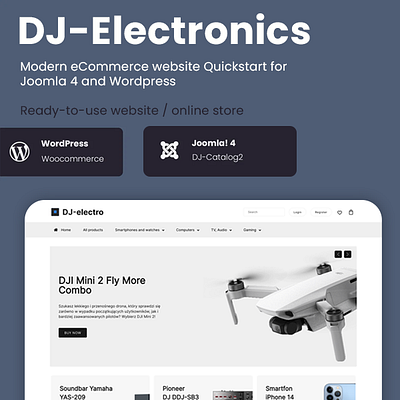 DJ-Electronics - eCommerce site quickstart for Joomla/WordPress ecommerce electronics joomla joomla4 quickstart shop site store website wordpress